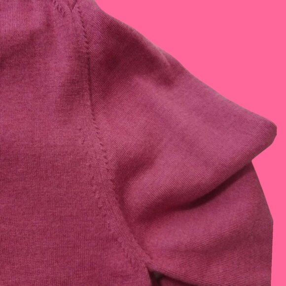 Faconnable Men Crewneck Sweater Long Sleeve Classic Fit Red Violet Large - Picture 4 of 12